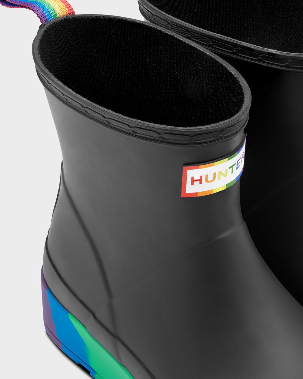 Women Hunter Original Pride Flatform Rain | Play Boots Black | NZ-98760-LCGX